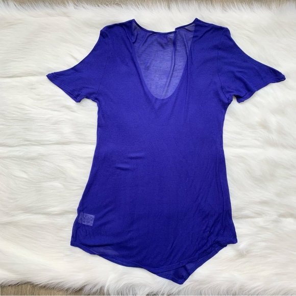 Aritzia Babaton Cobalt Blue Short Sleeve T-Shirt Size Small - Picture 7 of 7